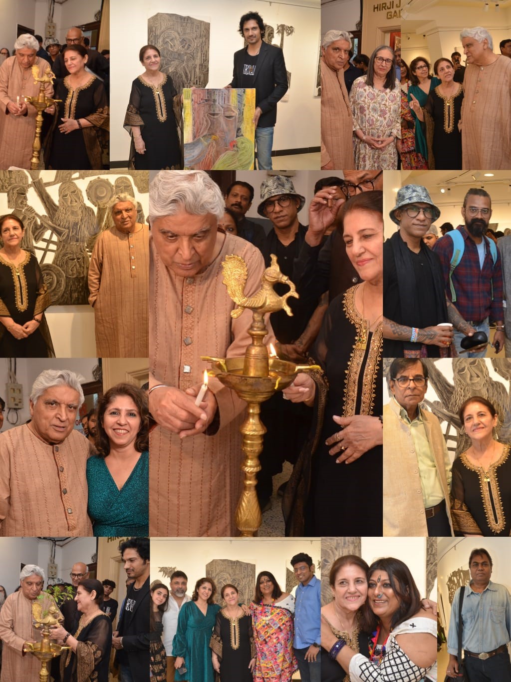 Javed Akhtar lauds Kiran Chopra’s Black & white sculpted paintings!