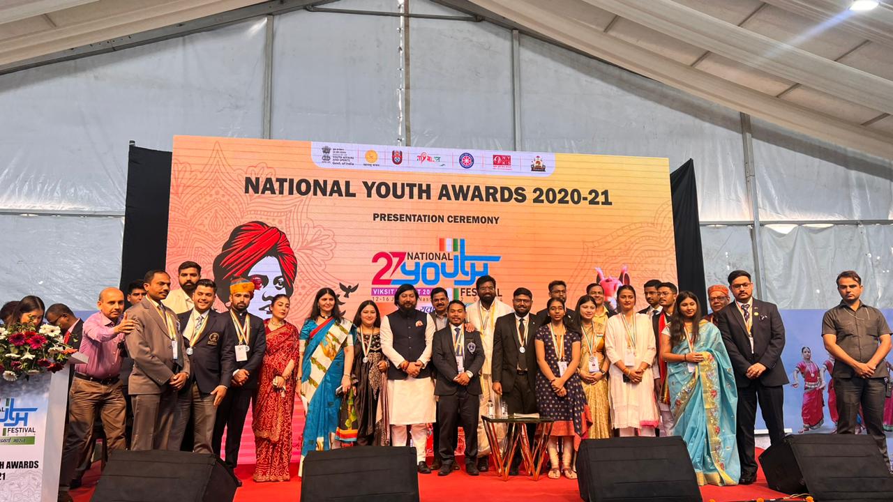 Fifteen young individuals were conferred with the National Youth Award at 27th National Youth Festival 2024