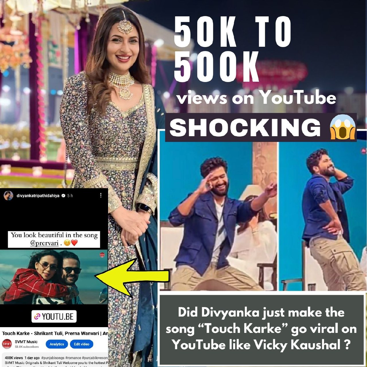 Divyanka Tripathi’s Instagram Story Sparks Viral Sensation for ‘Touch Karke’ Song, Following Vicky Kaushal’s Reel Success