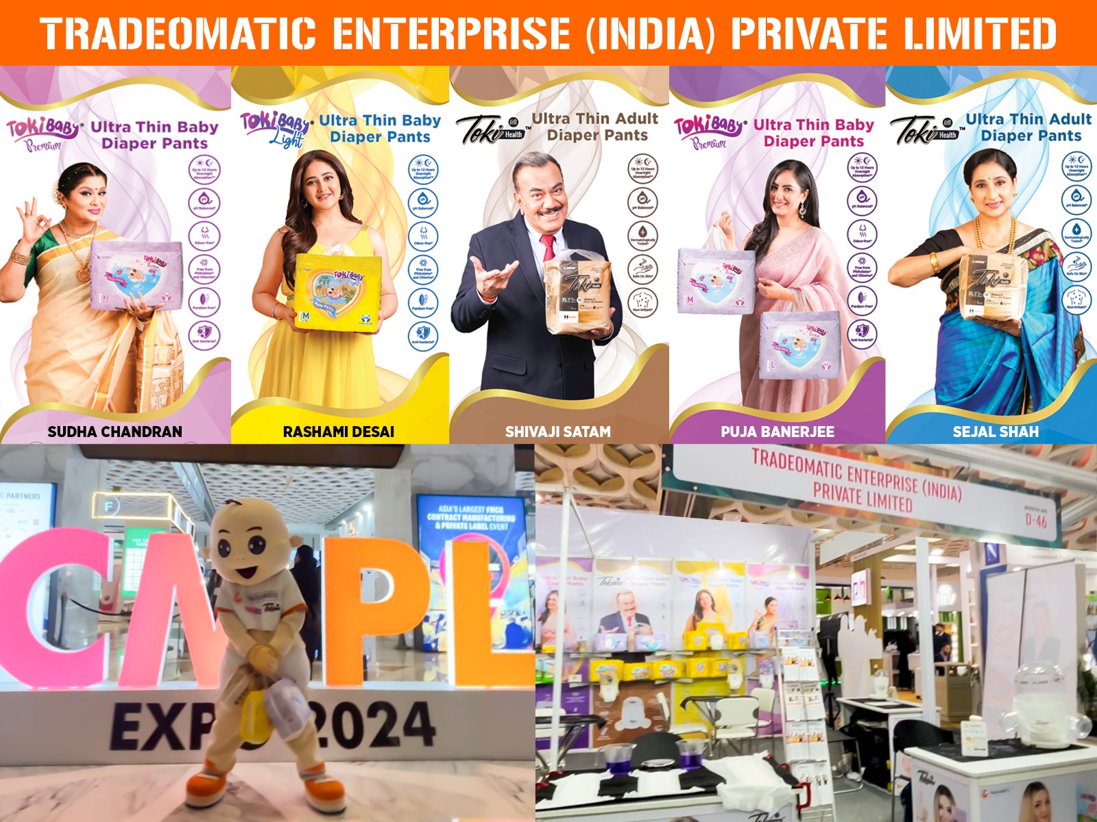 Tradeomatic Showcases at Asia’s Largest Contract Manufacturing Exhibition, India, Mumbai with New Celebrities Rashami Desai, Sudha Chandran, and Sejal Shah