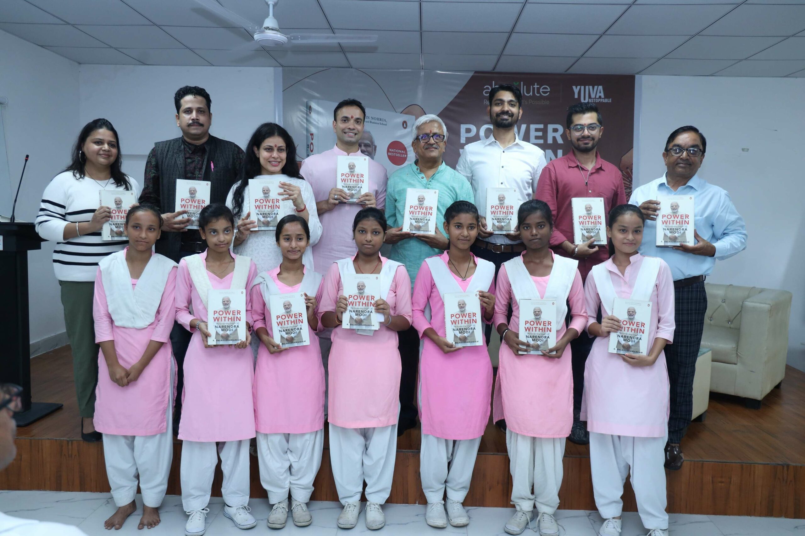 YUVA Unstoppable’s Amitabh Shah Unveils Dr. R Balu’s New Book on Narendra Modi’s Leadership at YUVA Model school in Gurgaon