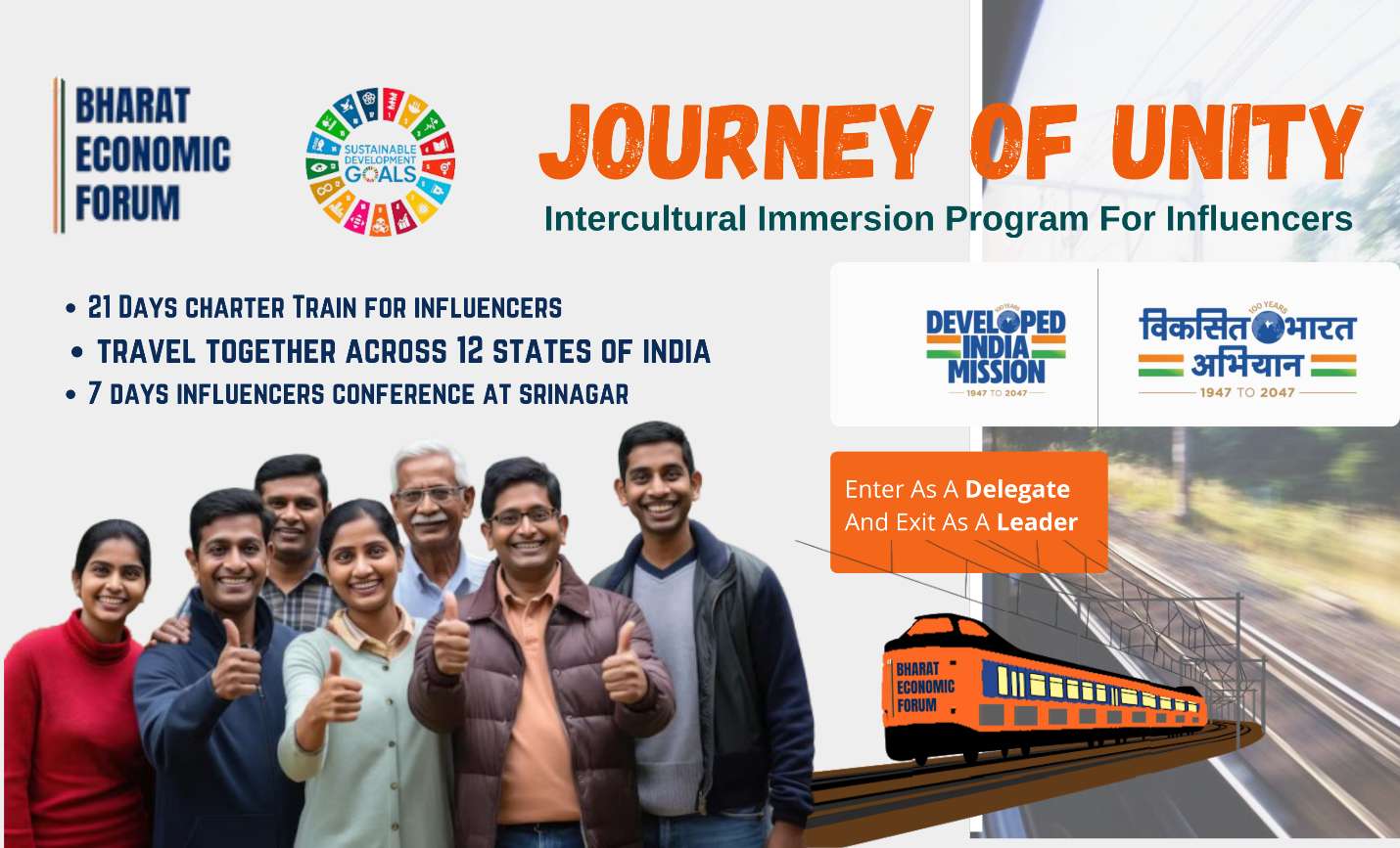 Bharat Economic Forum Announces Viksit Bharat Leadership Award 2024 and Pre-launches Journey of Unity, an Intercultural Immersion Program For Influencers