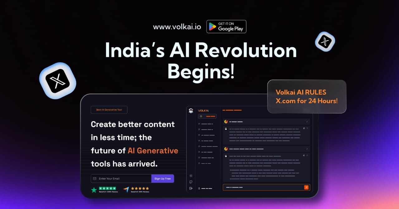 Volkai AI Takes X.com by Storm: India’s Homegrown AI Dominates Trending for 24 Hours, Ignites Social Media Frenzy