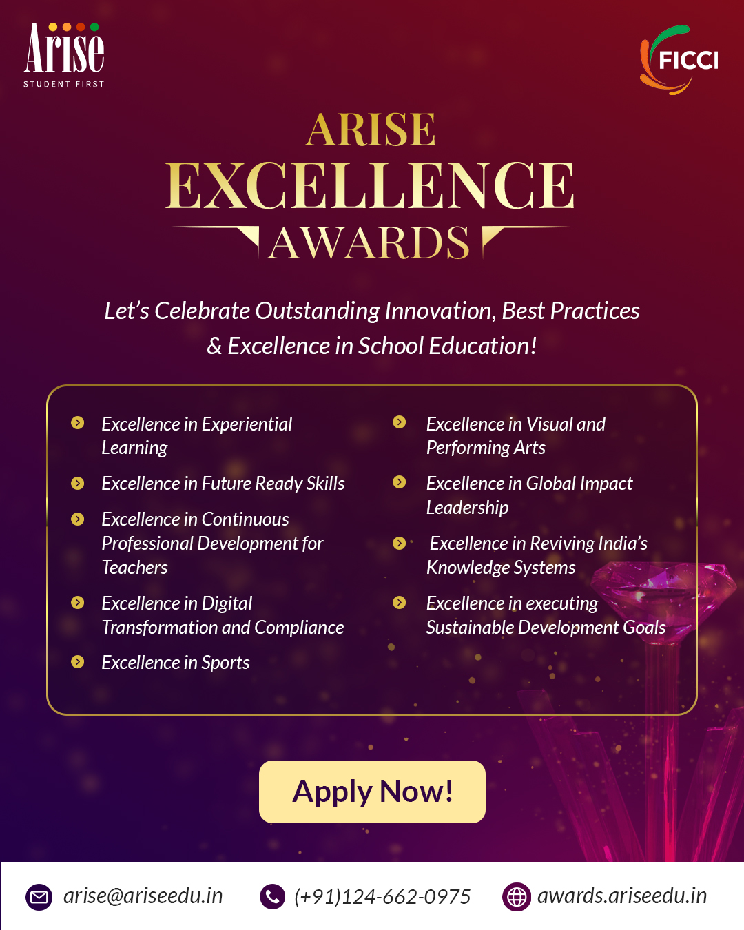 ARISE launches ARISE Excellence Awards 2025….Opens applications for schools across India to showcase their contribution towards Nation Building
