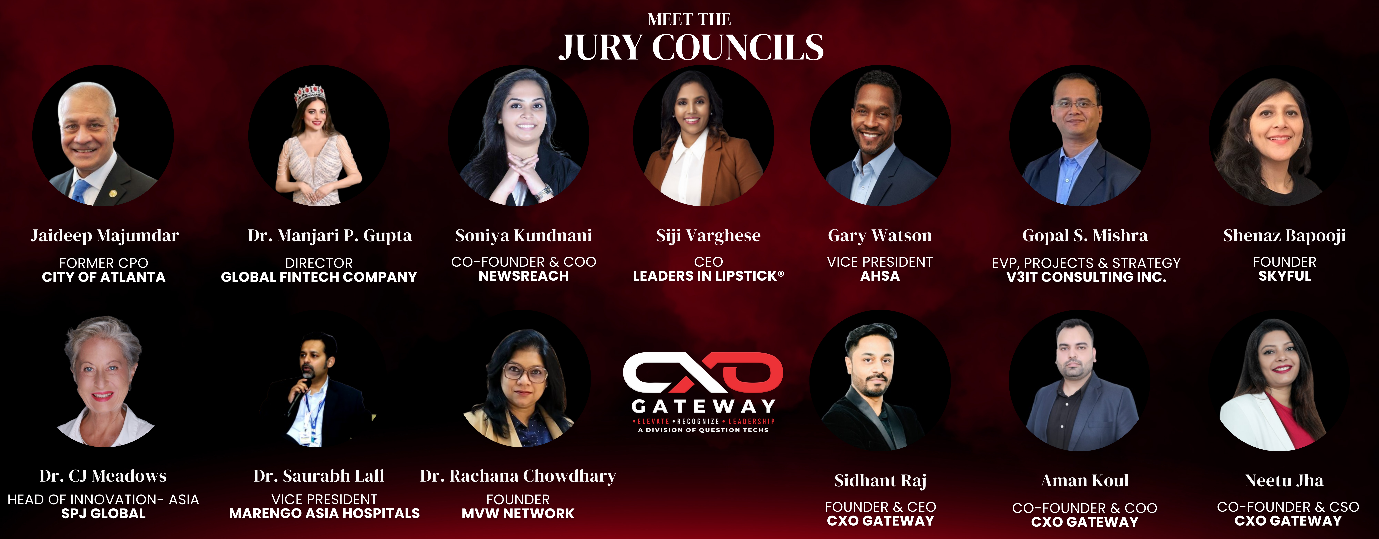 CXO Gateway by Question Techs unveils Jury Panel for 2025 Gala Awards to honor transformative leadership across industries.