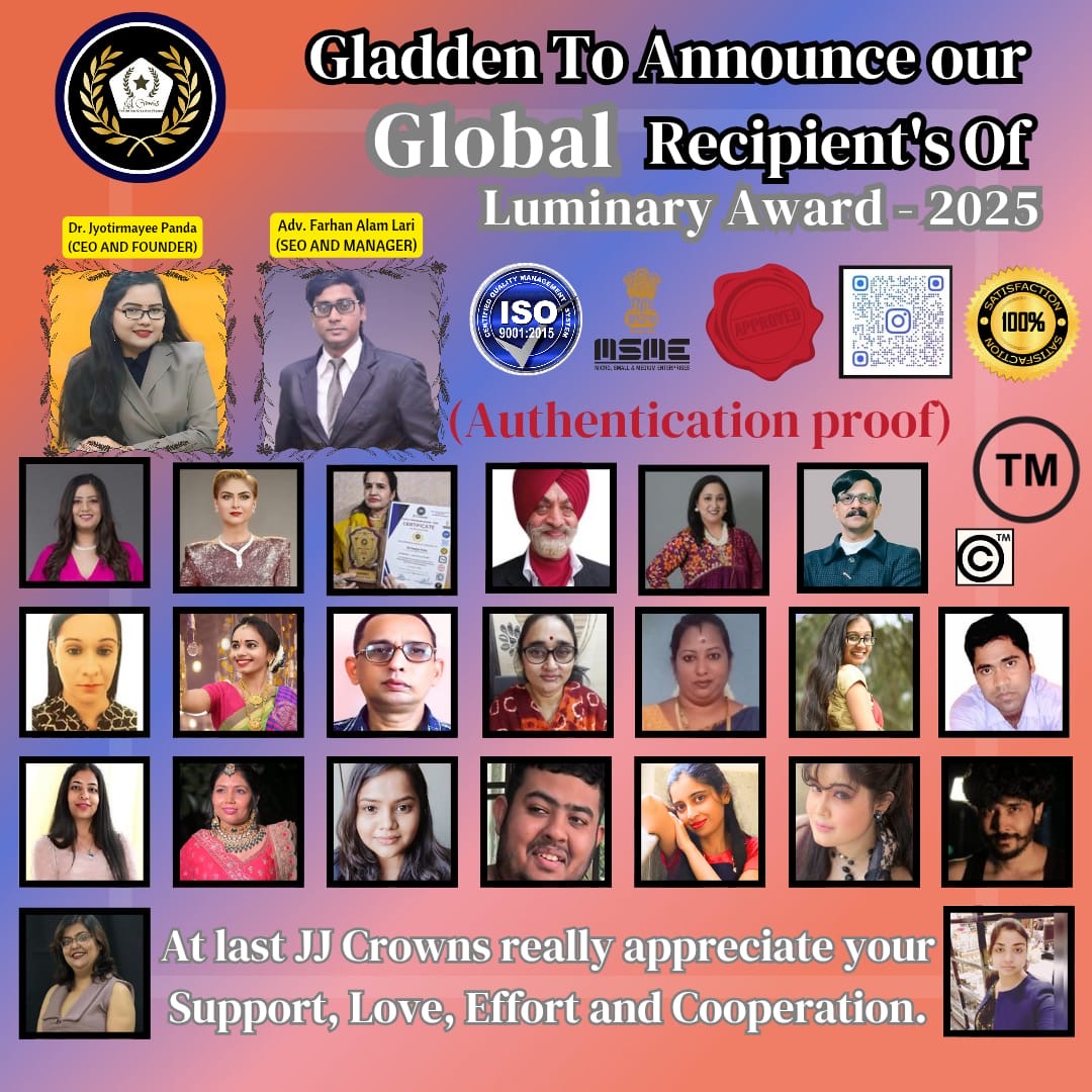 Illuminating Excellence: The Global Luminary Award 2025 by JJ CROWNS