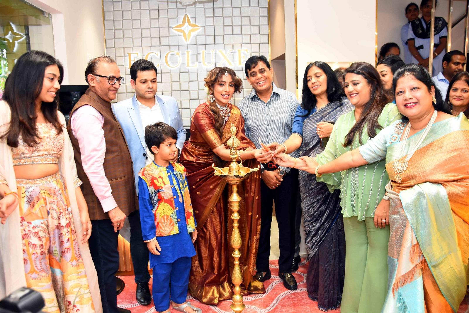 Actress Tejaswi Madivada & Praveen Vedmutha launched Ecoluxe’s diamond jewellery shop at MG Road, Vijayawada