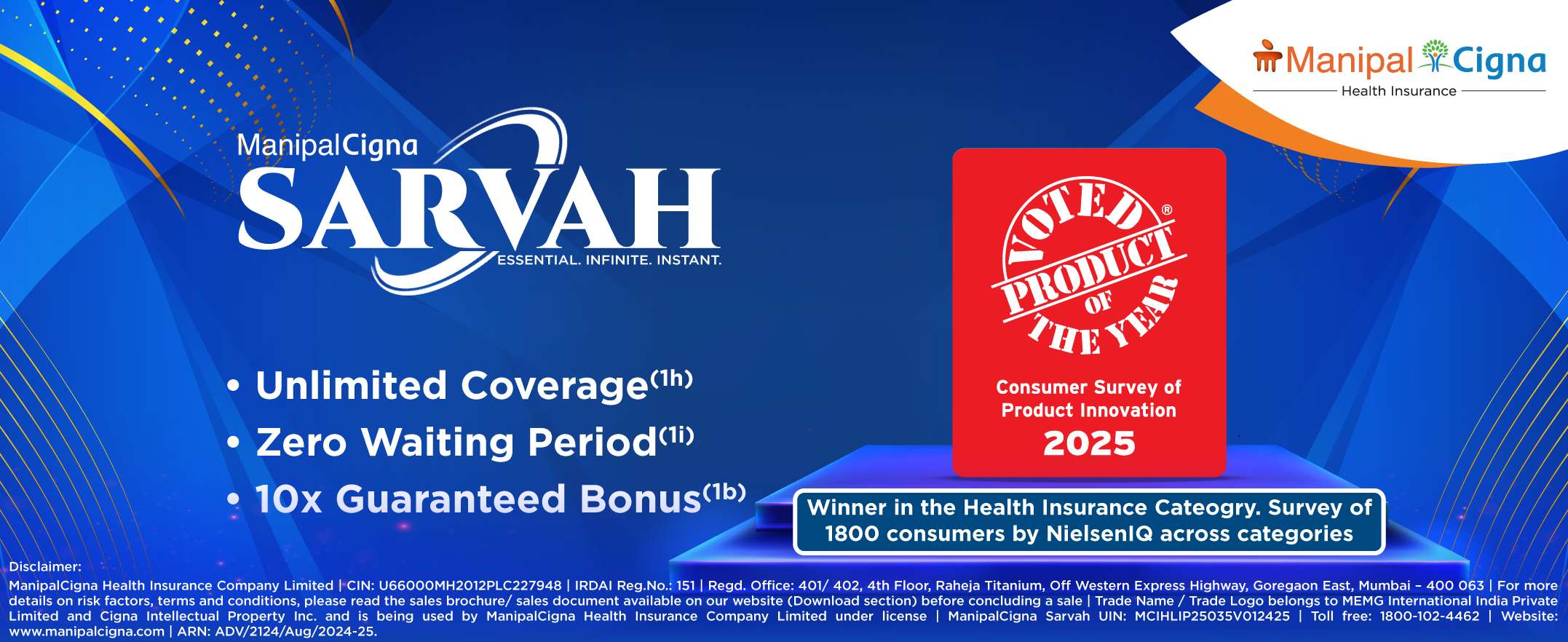 ManipalCigna Sarvah Named ‘Product of the Year 2025’ in Health Insurance Category