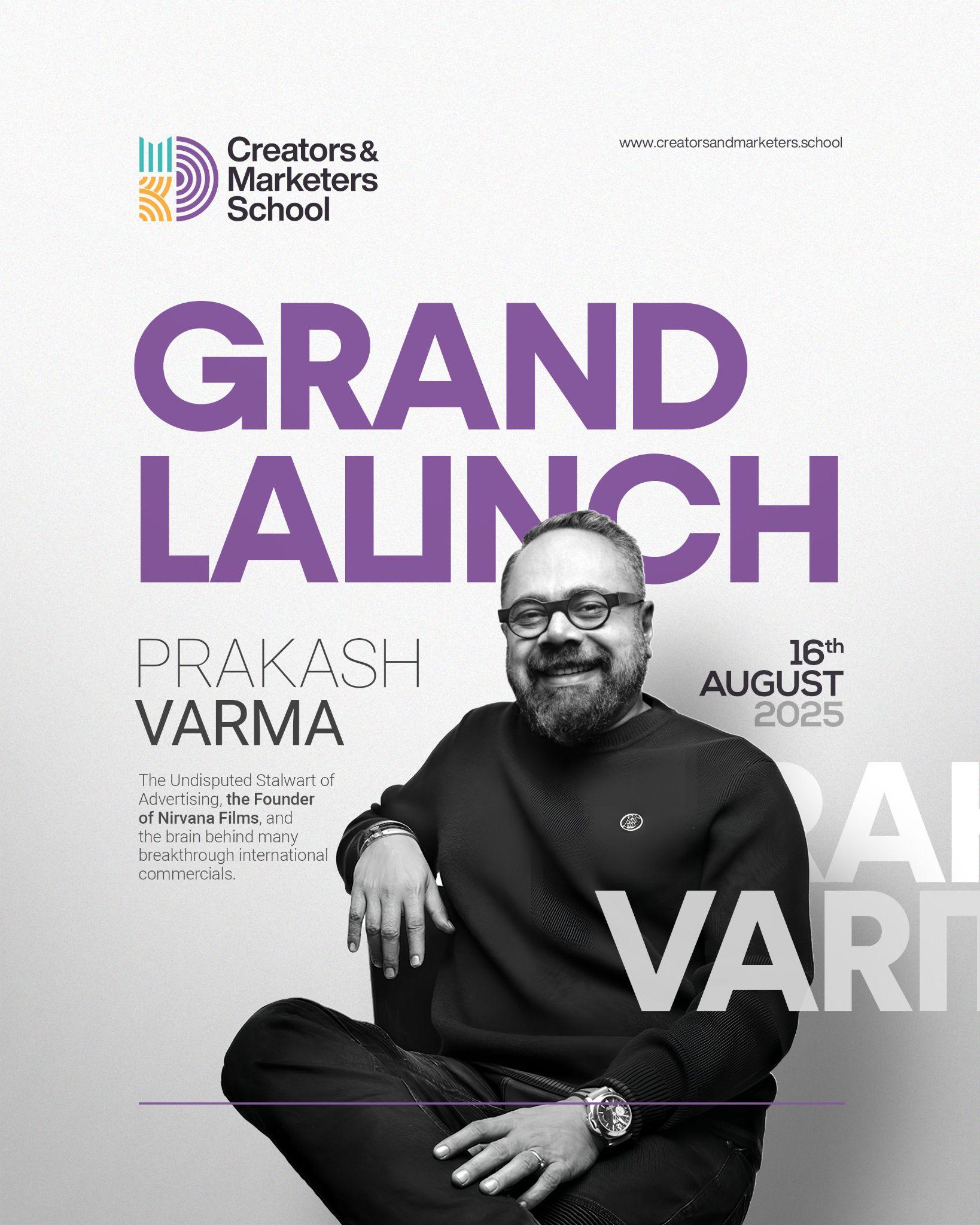 Prakash Varma to Inaugurate Creators & Marketers School in Calicut
