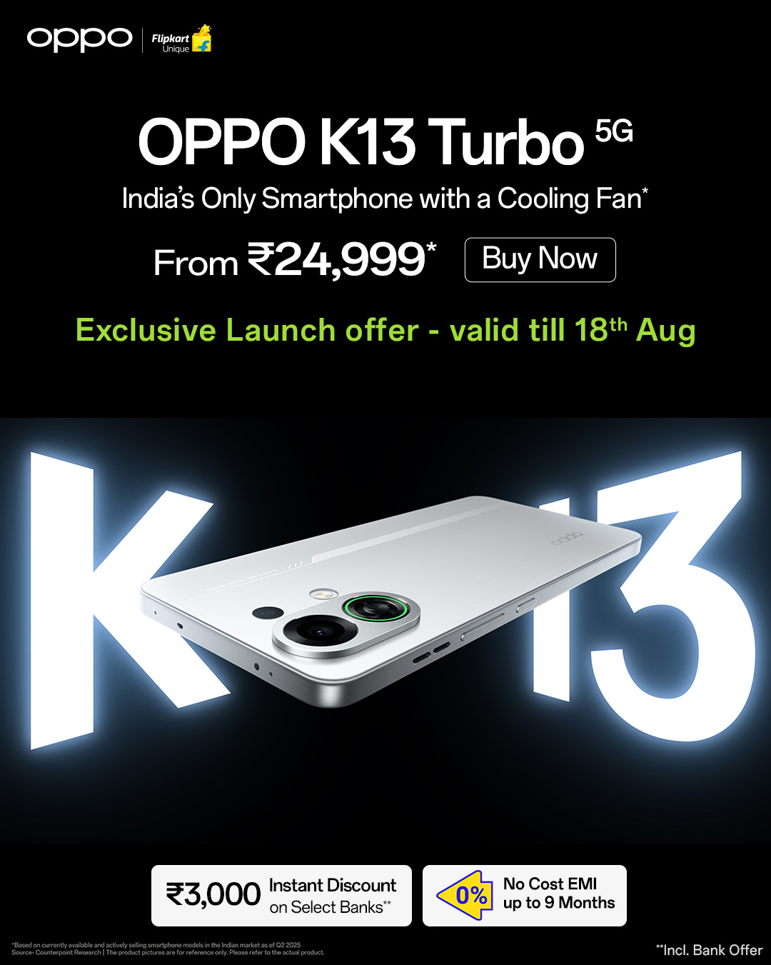 OPPO K13 Turbo 5G: India’s Only Smartphone with a Cooling Fan Goes Live on Sale Today