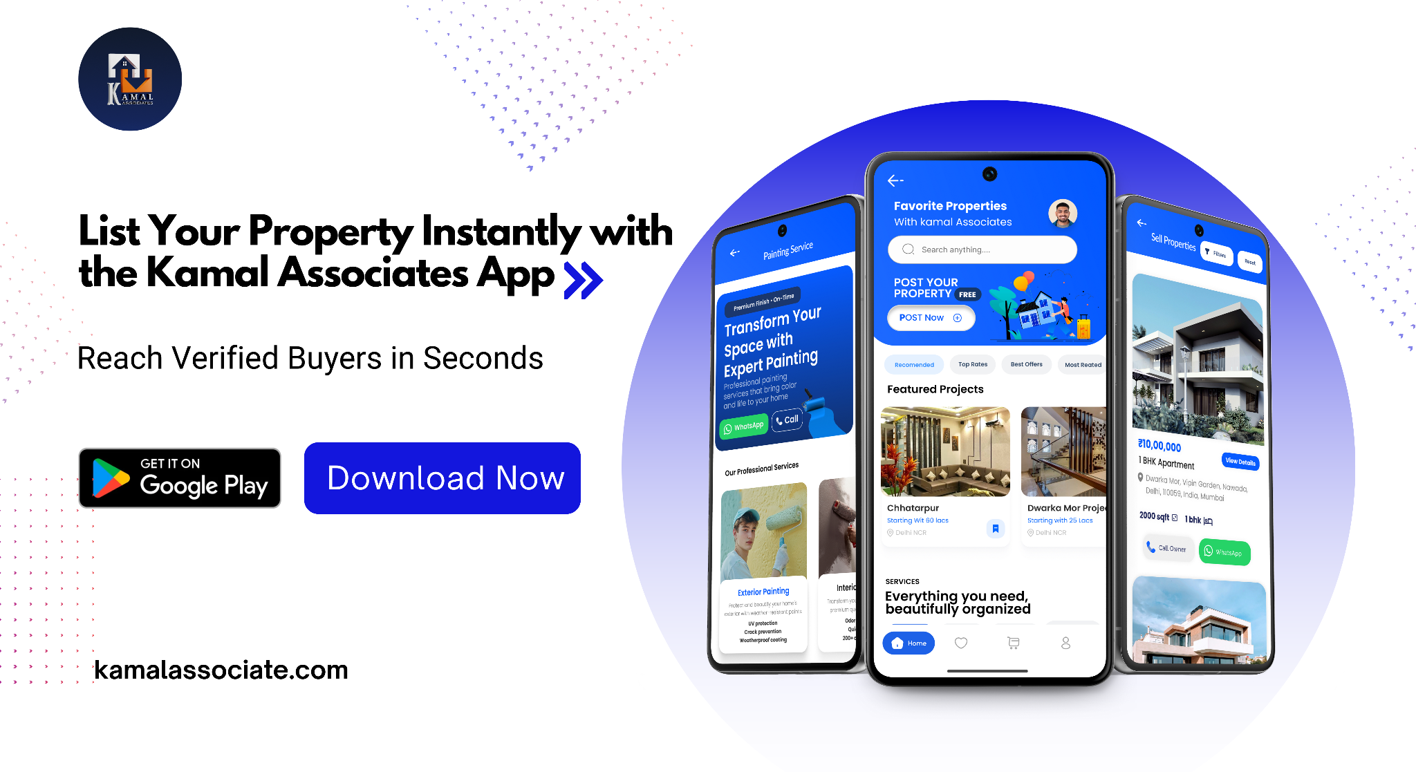 List Your Property Instantly with the Kamal Associates App – Reach Verified Buyers in Seconds