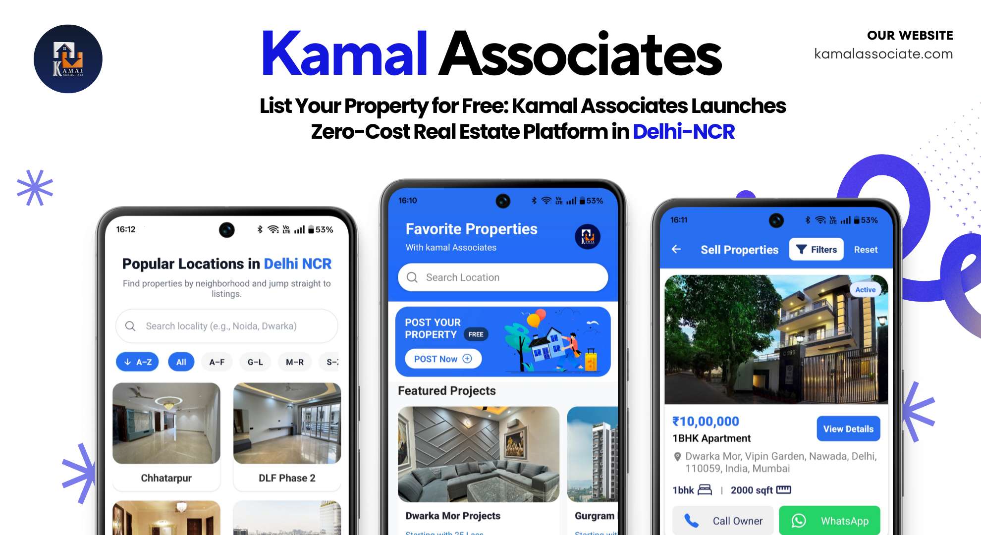 List Your Property for Free: Kamal Associates Launches Zero-Cost Real Estate Platform in Delhi-NCR