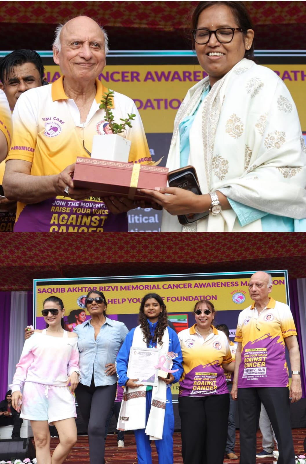 7th Saquib Rizvi Memorial Cancer Awareness Marathon attended by MP Varsha Gaikwad, Ameesha Patel and Anu Aggarwal along with celebrities from all walks of life