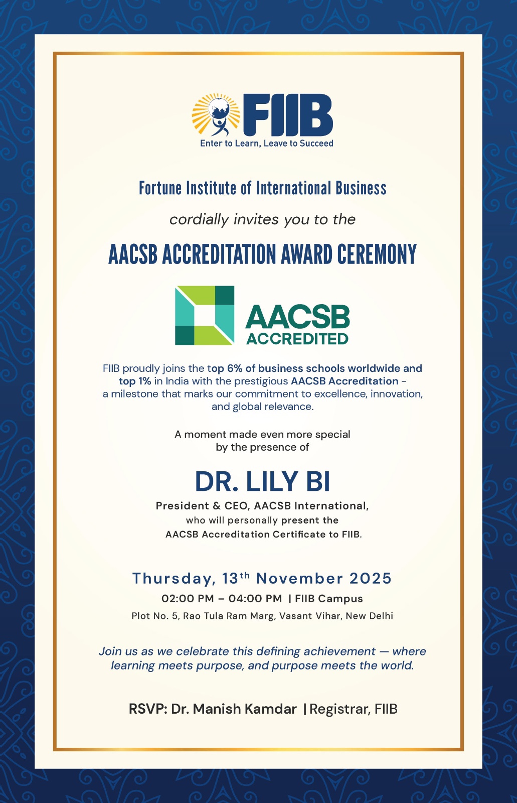 Fortune Institute of International Business Earns Prestigious AACSB International Accreditation