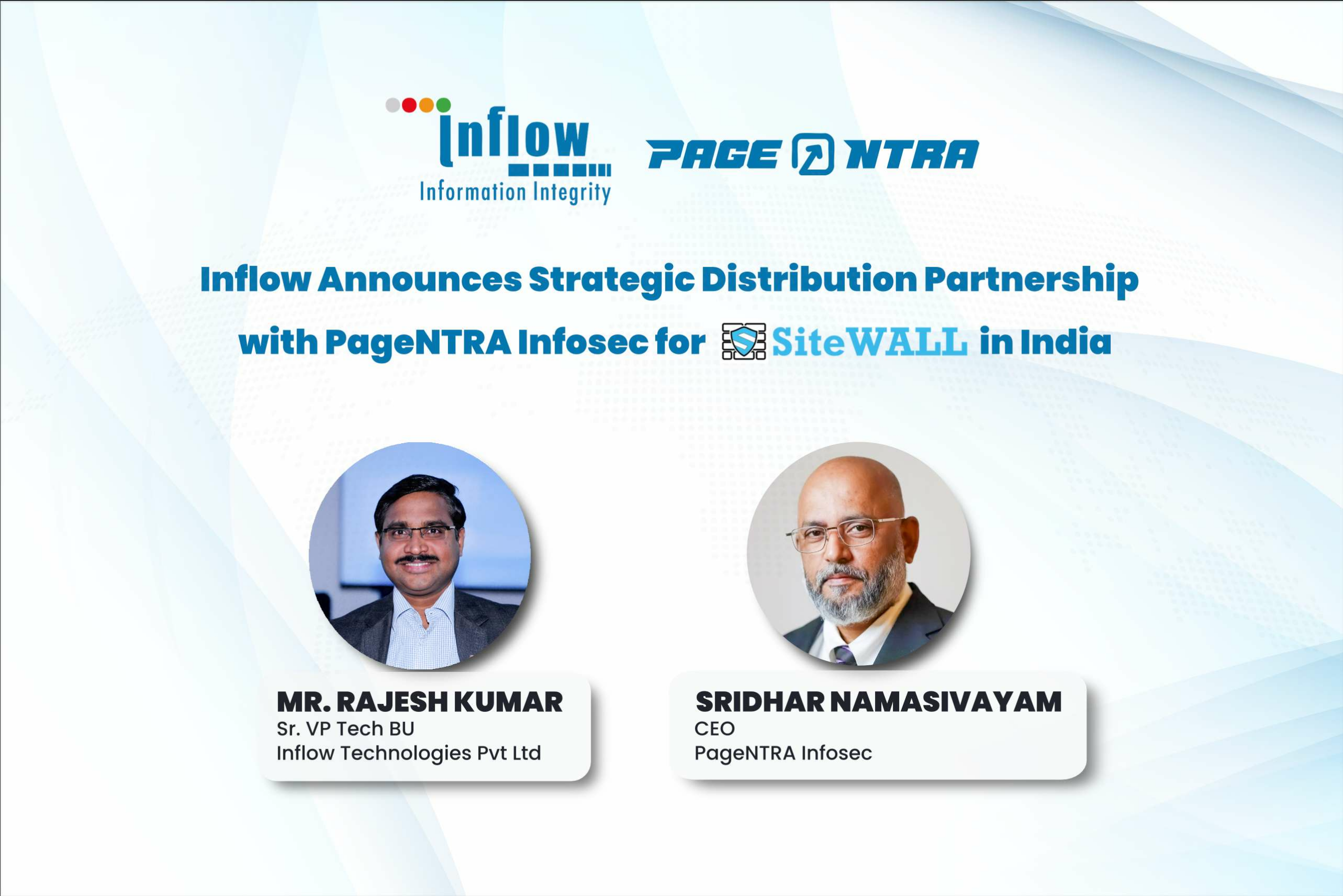 Inflow Technologies Announces Strategic Distribution Partnership with PageNTRA Infosec for SiteWALL WAF in India