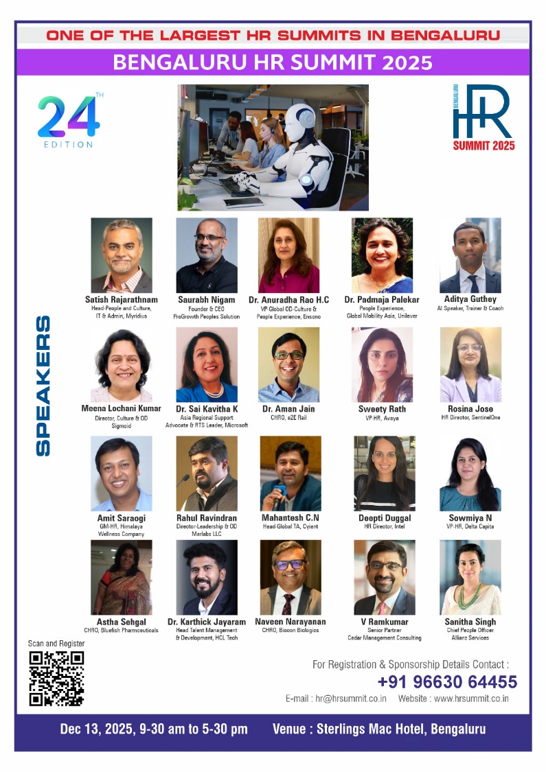 Institute of HRD Announces the 24th Bangalore HR Summit 2025: Global Leaders to Converge on “HR 3.0: Revolutionizing the Future of Work